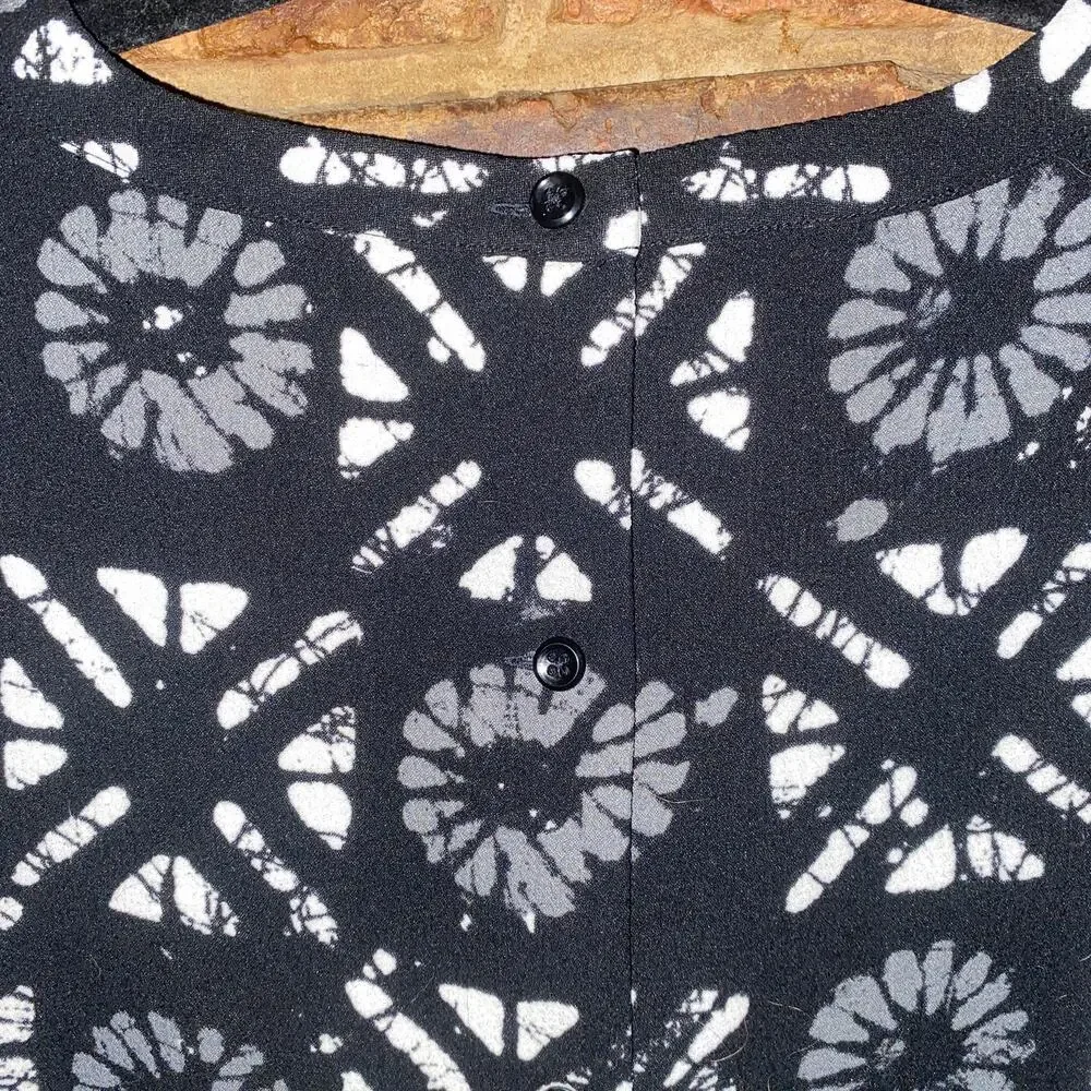 Madewell Black and White Patterned Blouse - Picture 8 of 8